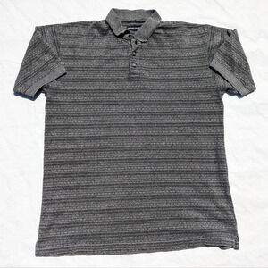 Vintage Denver Hayes Collared Polo  T Shirt - Grey Blue 1/4 Button - Men XL